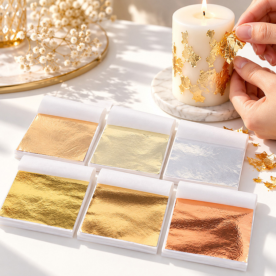 Resin Art Wedding Gift - 100 Sheets Golden Foil Paper for
