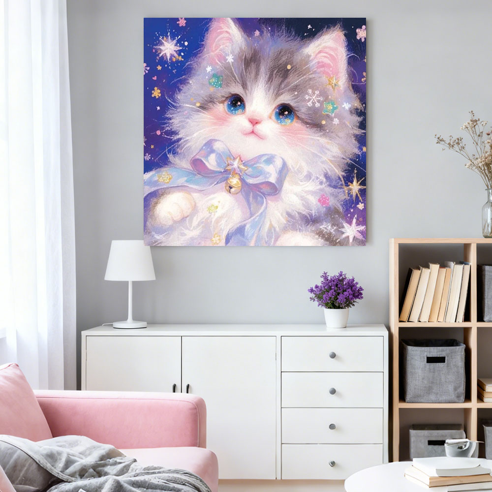 AB Diamond Painting Cute Cat F - Resin Art Wallpaper ulasan dan harga